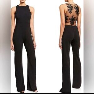 NWT Love by Theia Sequin Mesh Wide Leg Jumpsuit Size 2